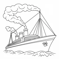 Navio para imprimir e colorir