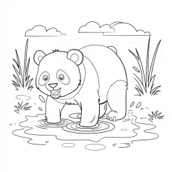 Panda para imprimir e colorir