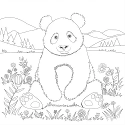 Panda para imprimir e colorir