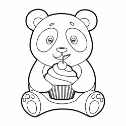 Panda para imprimir e colorir
