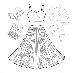 Roupa Fashion para imprimir e colorir