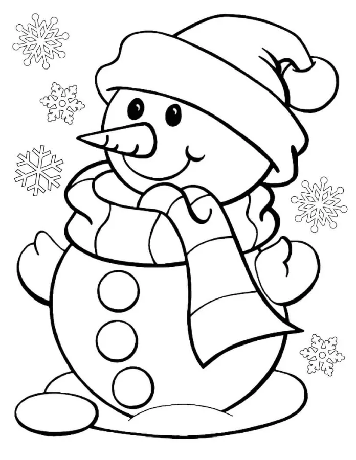 Boneco de neve para imprimir e colorir