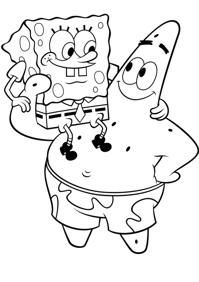 Bob Esponja para imprimir e colorir