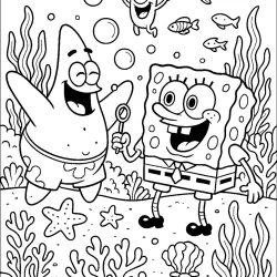 Bob Esponja para imprimir e colorir