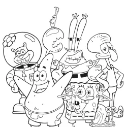 Bob Esponja para imprimir e colorir