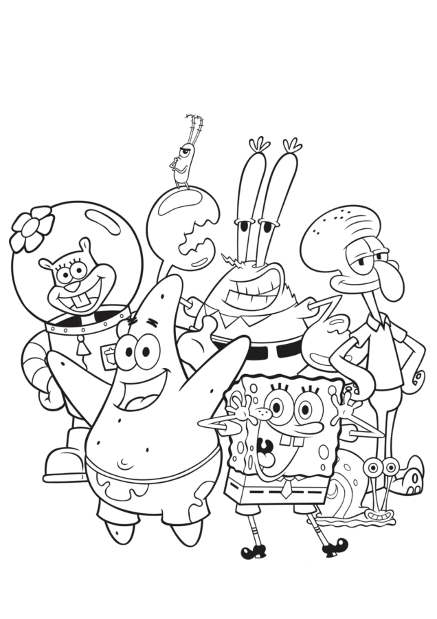 Bob Esponja para imprimir e colorir