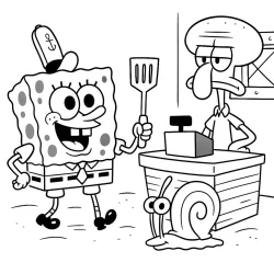 Bob Esponja para imprimir e colorir