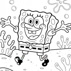 Bob Esponja para imprimir e colorir
