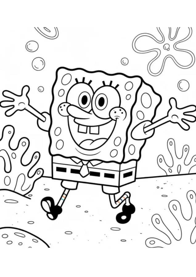 Bob Esponja para imprimir e colorir