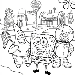 Bob Esponja para imprimir e colorir