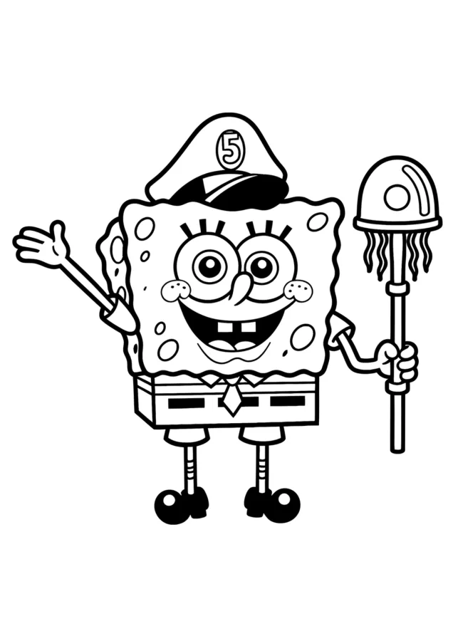 Bob Esponja para imprimir e colorir