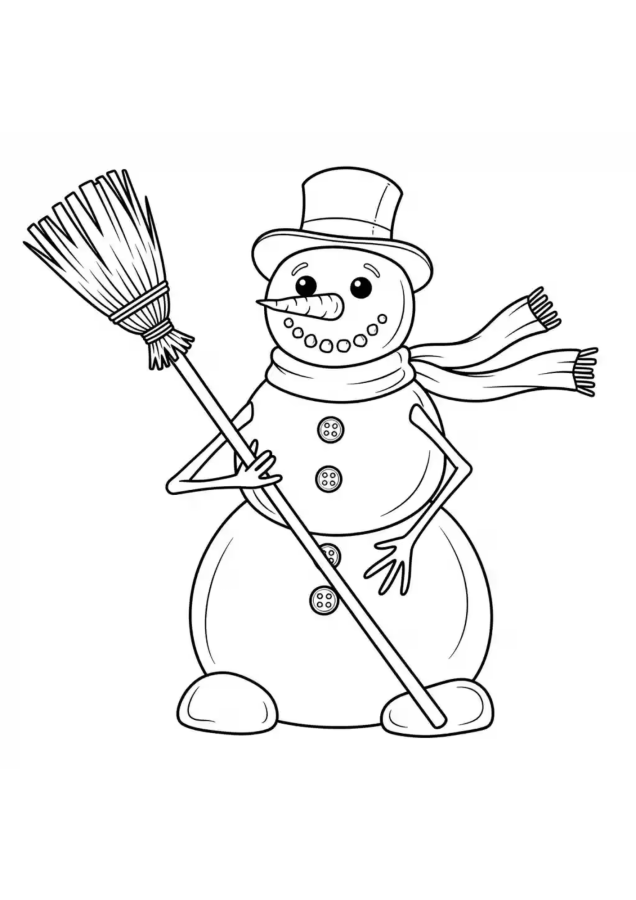 Boneco de neve para imprimir e colorir