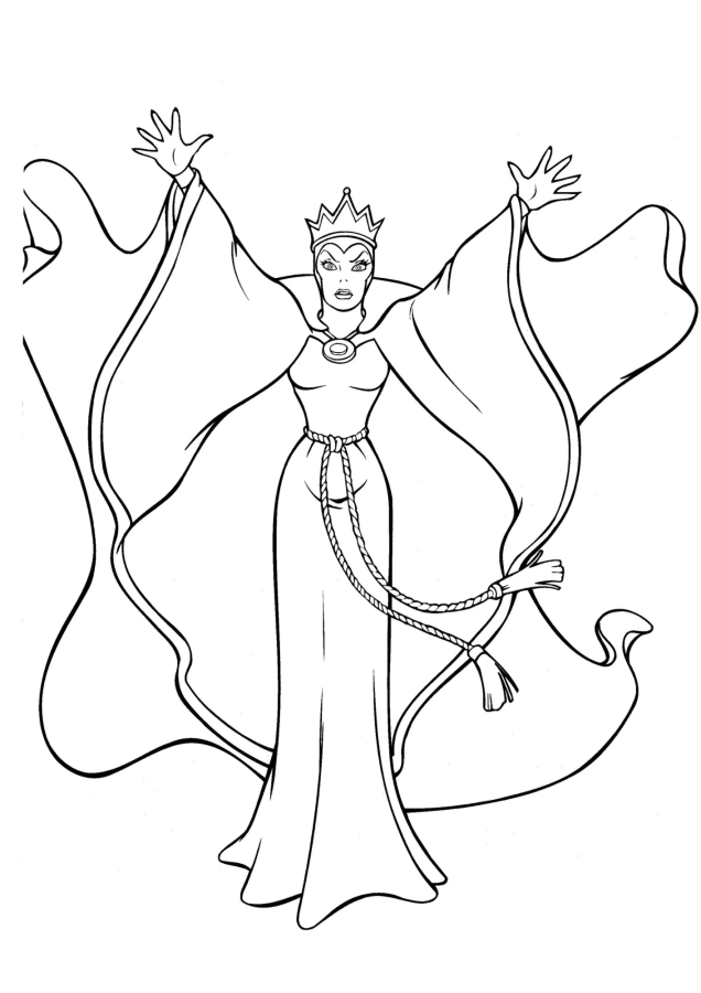 Branca de neve para imprimir e colorir