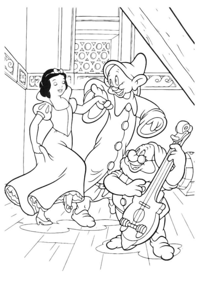 Branca de neve para imprimir e colorir