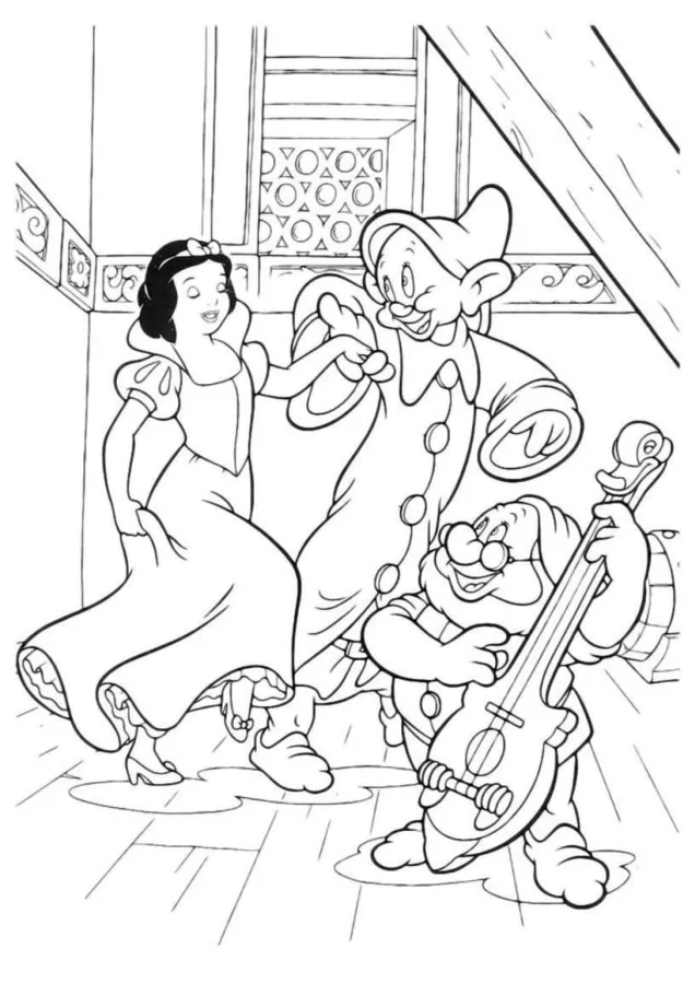Branca de neve para imprimir e colorir