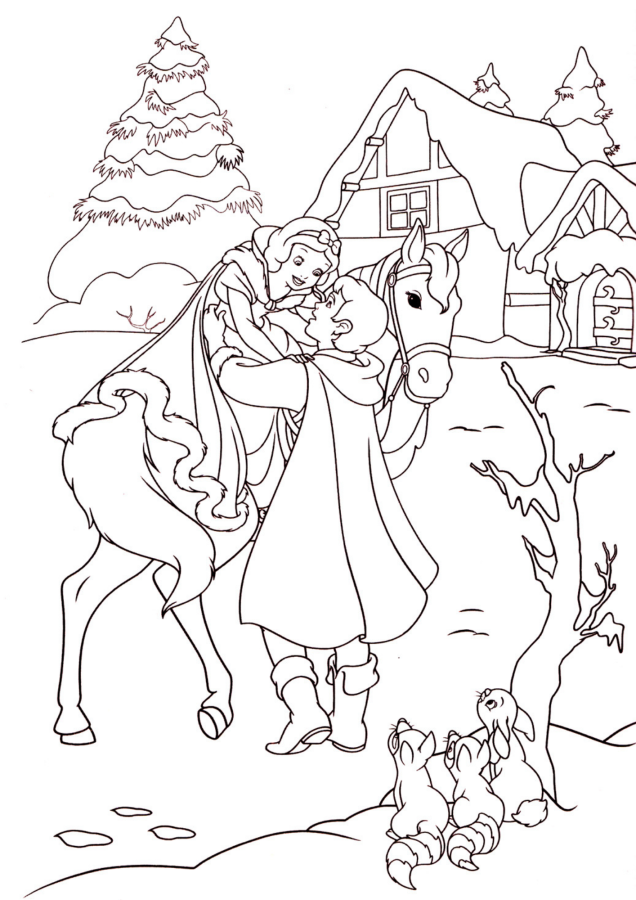 Branca de neve para imprimir e colorir