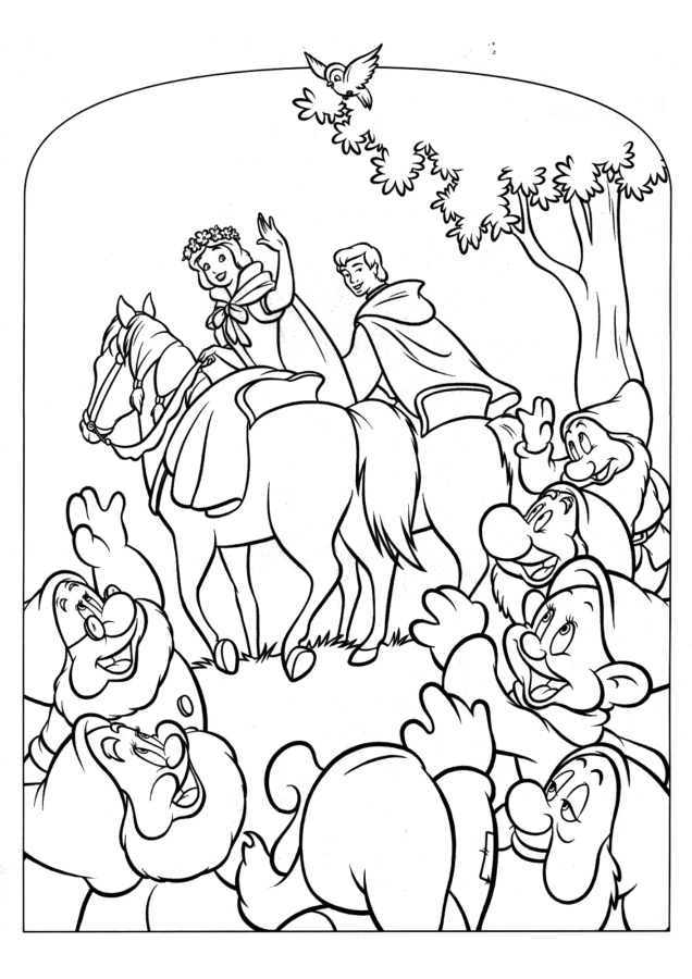 Branca de neve para imprimir e colorir