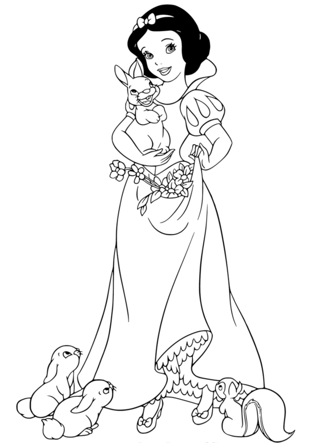 Branca de neve para imprimir e colorir