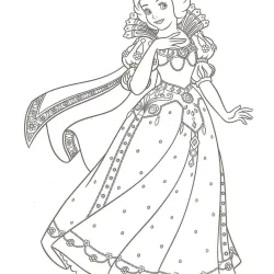 Branca de neve para imprimir e colorir
