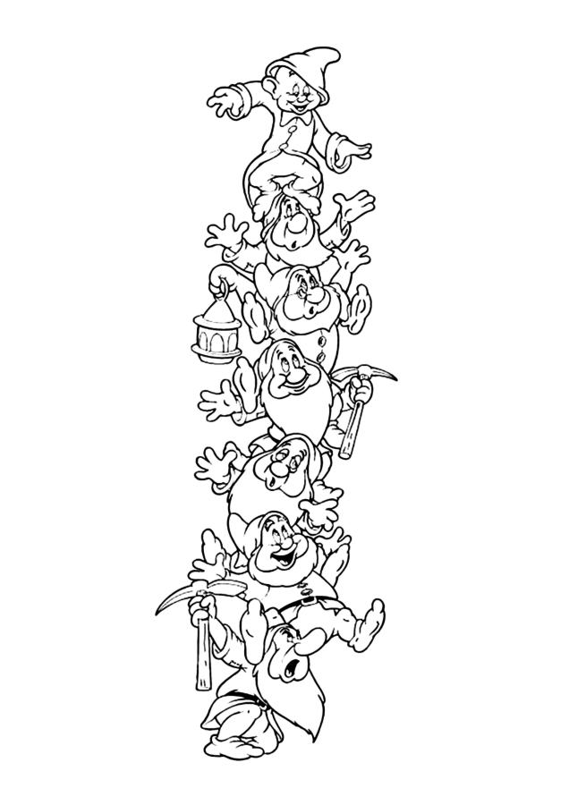 Branca de neve para imprimir e colorir