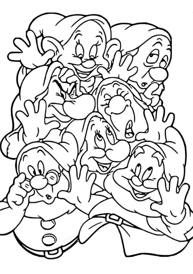 Branca de neve para imprimir e colorir