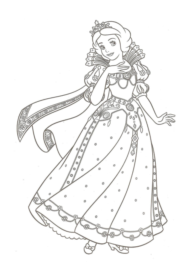 Branca de neve para imprimir e colorir