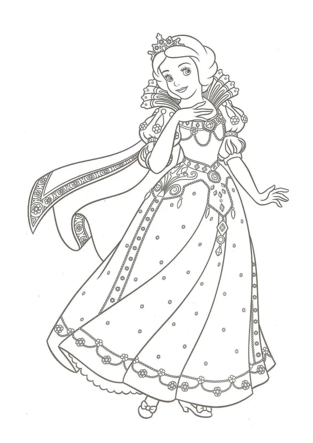 Branca de neve para imprimir e colorir