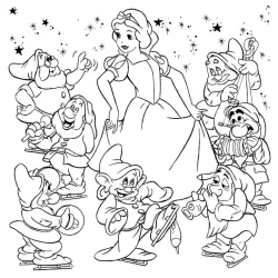 Branca de neve para imprimir e colorir