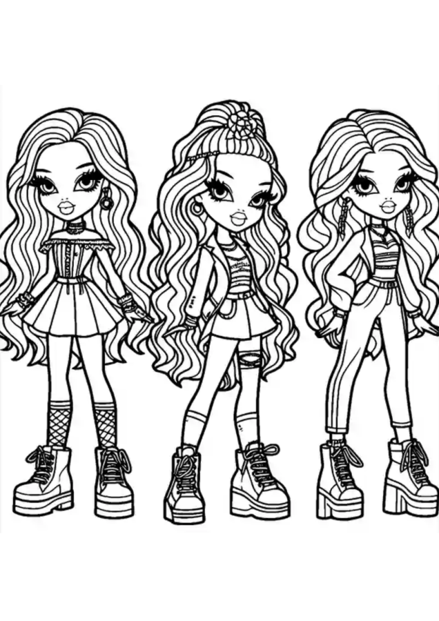 Bratz para imprimir e colorir