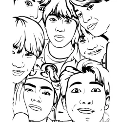 BTS para imprimir e colorir