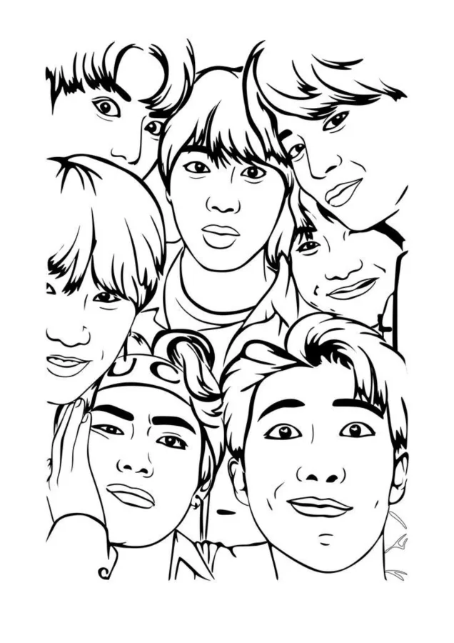BTS para imprimir e colorir