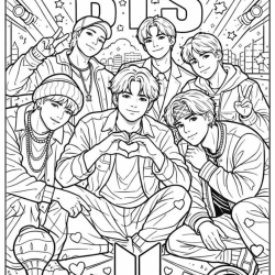 desenho de BTS