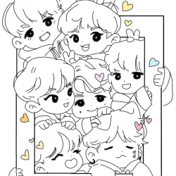 BTS para imprimir e colorir