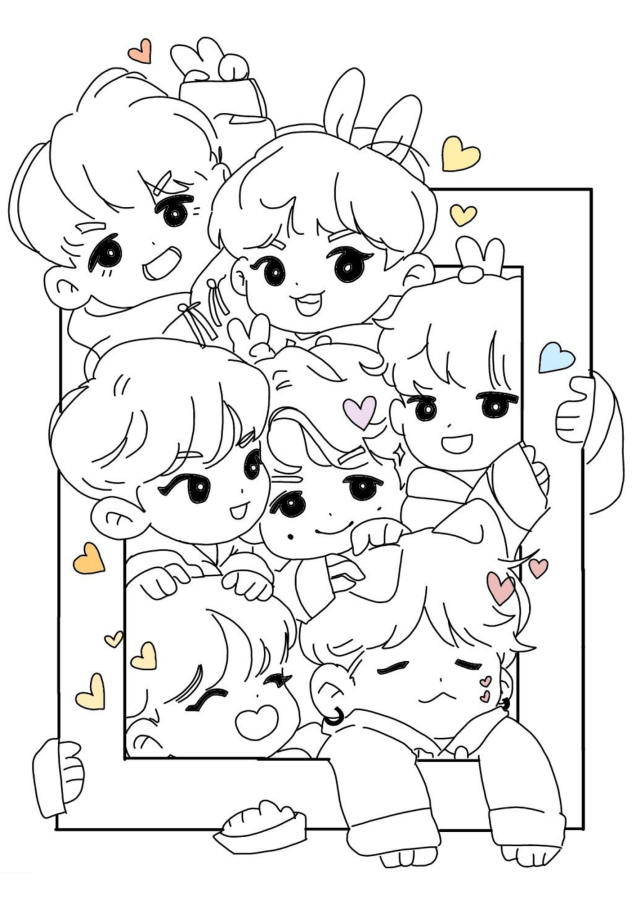 BTS para imprimir e colorir