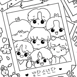 BTS para imprimir e colorir