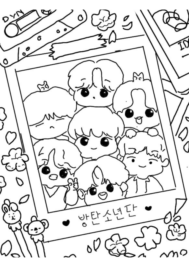 BTS para imprimir e colorir