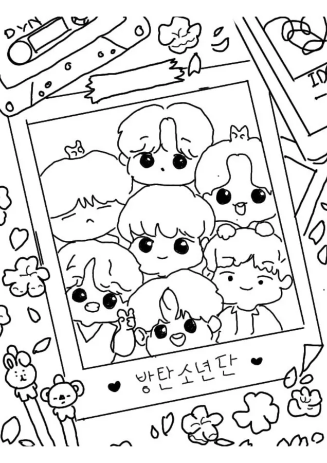 BTS para imprimir e colorir