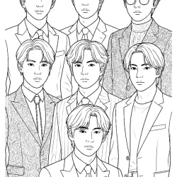 BTS para imprimir e colorir