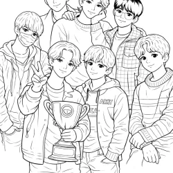BTS para imprimir e colorir