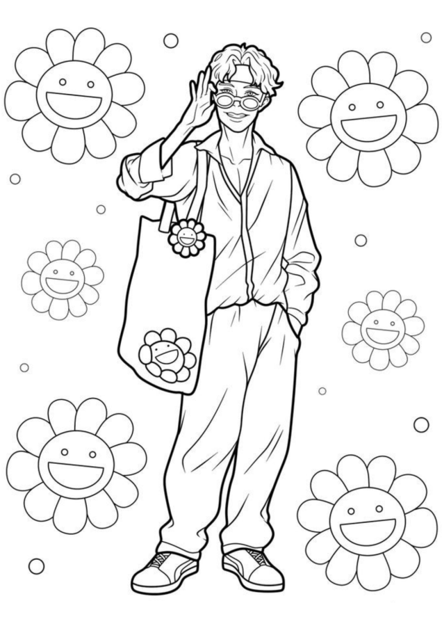 BTS para imprimir e colorir