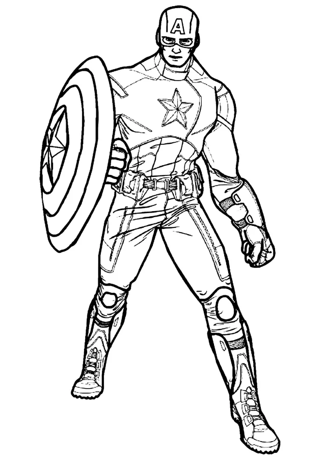 Capitão América para imprimir e colorir