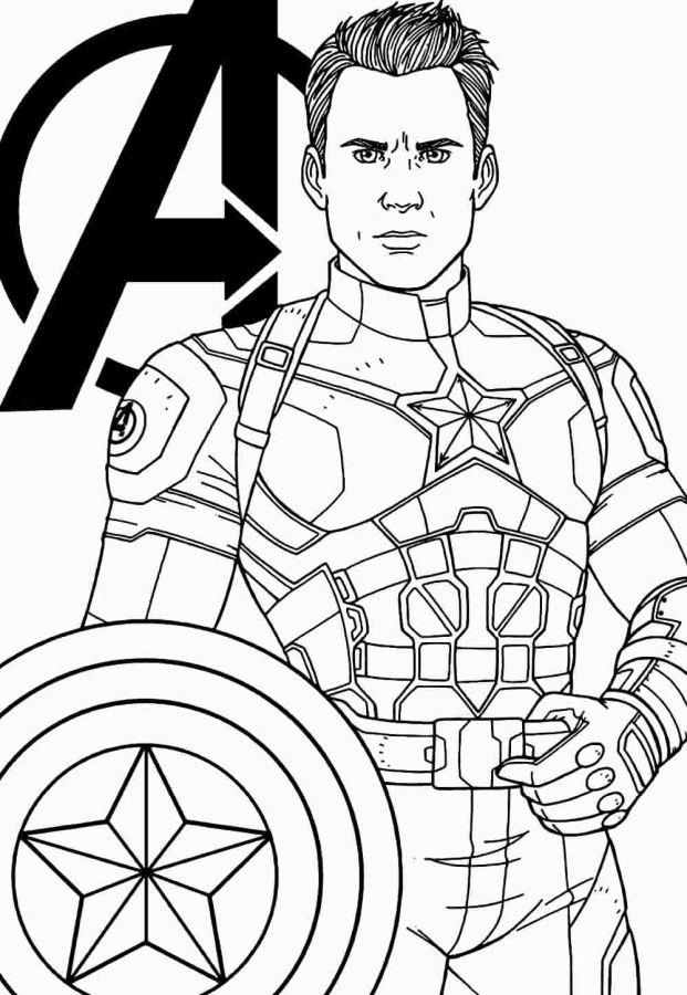 Capitão América para imprimir e colorir
