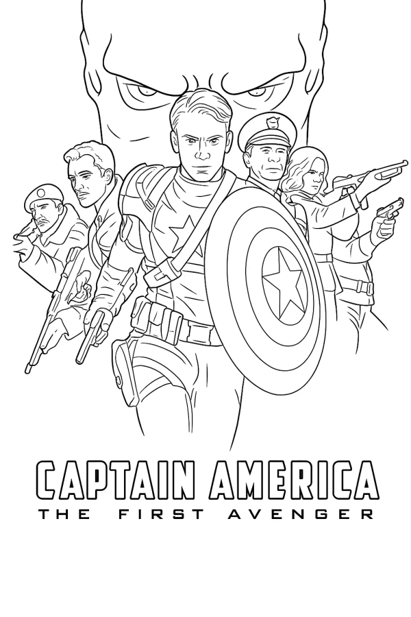 Capitão América para imprimir e colorir