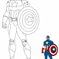 Capitão América para imprimir e colorir