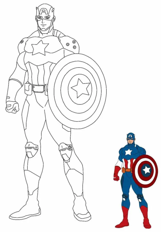 Capitão América para imprimir e colorir
