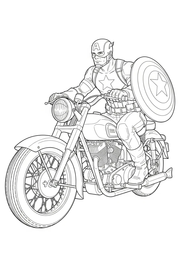 Capitão América para imprimir e colorir