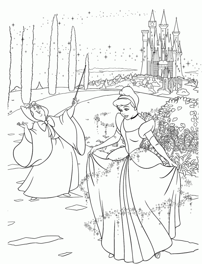 Cinderela para imprimir e colorir