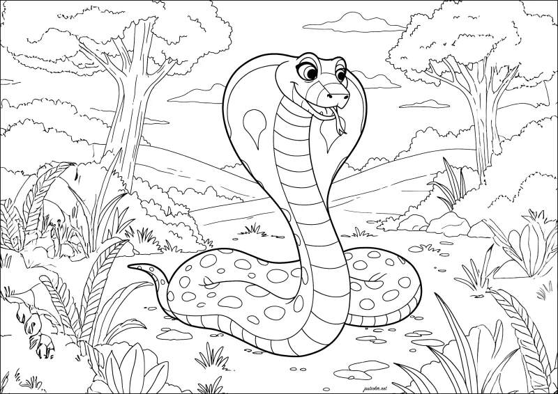 Cobras para imprimir e colorir