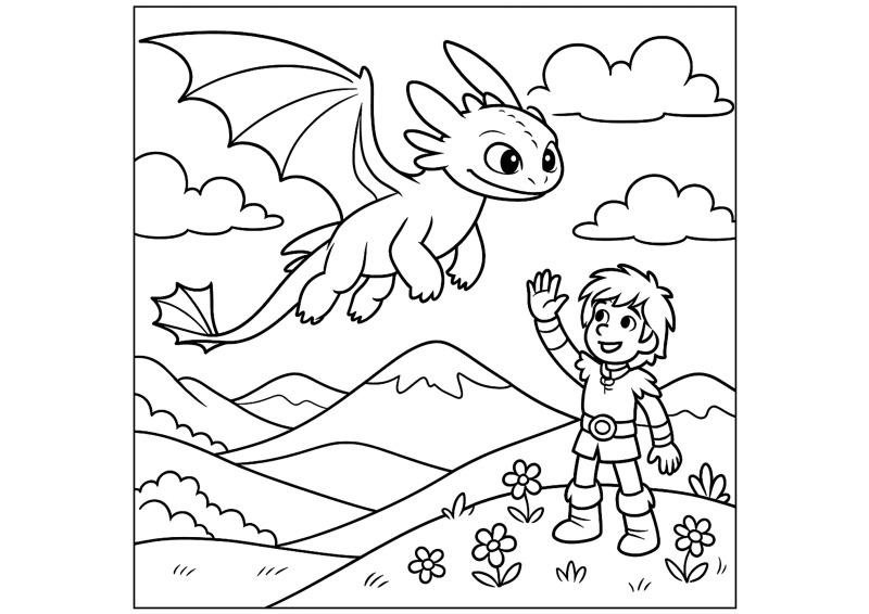 Como treinar seu dragão para imprimir e colorir