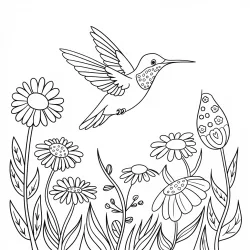 Beija-flor para imprimir e colorir